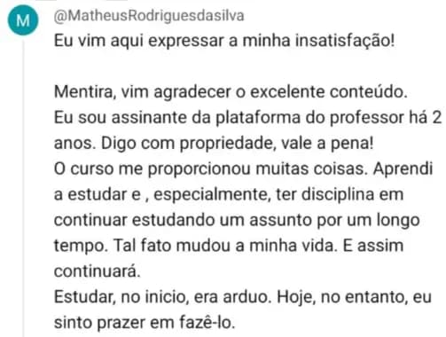 Depoimento de aluno 6